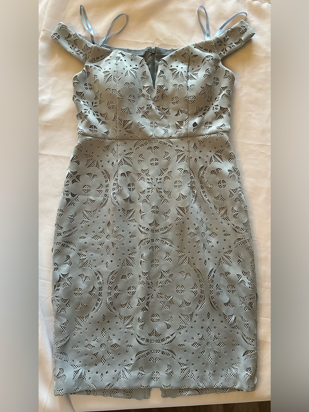 Xscape Sage Laser-Cut Midi Dress